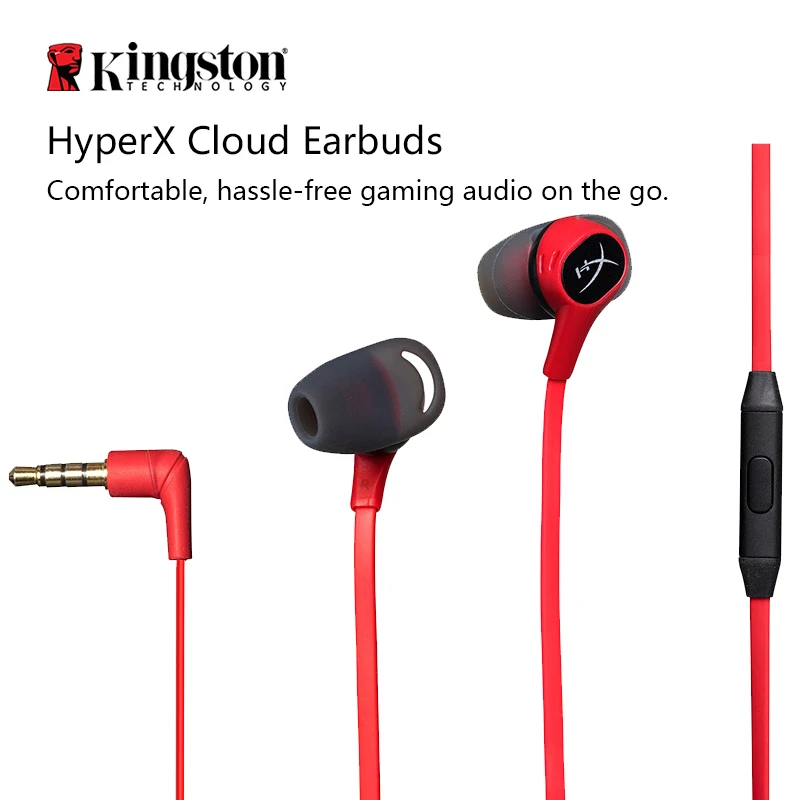 Красный Kingston игровая гарнитура HyperX Cloud наушники-вкладыши гарнитура с микрофоном иммерсивное внутриигровое аудио - Цвет: Красный