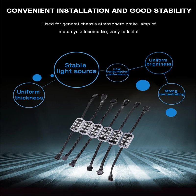 Мотоцикл/автомобиль атмосферный свет 6 RGB 36 LED с беспроводным пультом