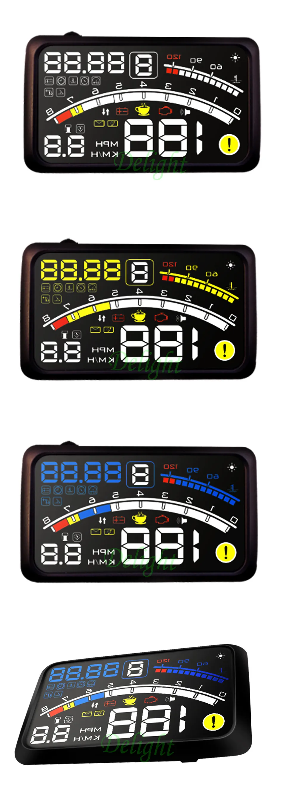 ActiSafety ASH-4E 5,5 дюймов Автомобильный OBD2 II EUOBD Автомобильный дисплей HUD с кронштейном Предупреждение о превышении скорости 4E HUD