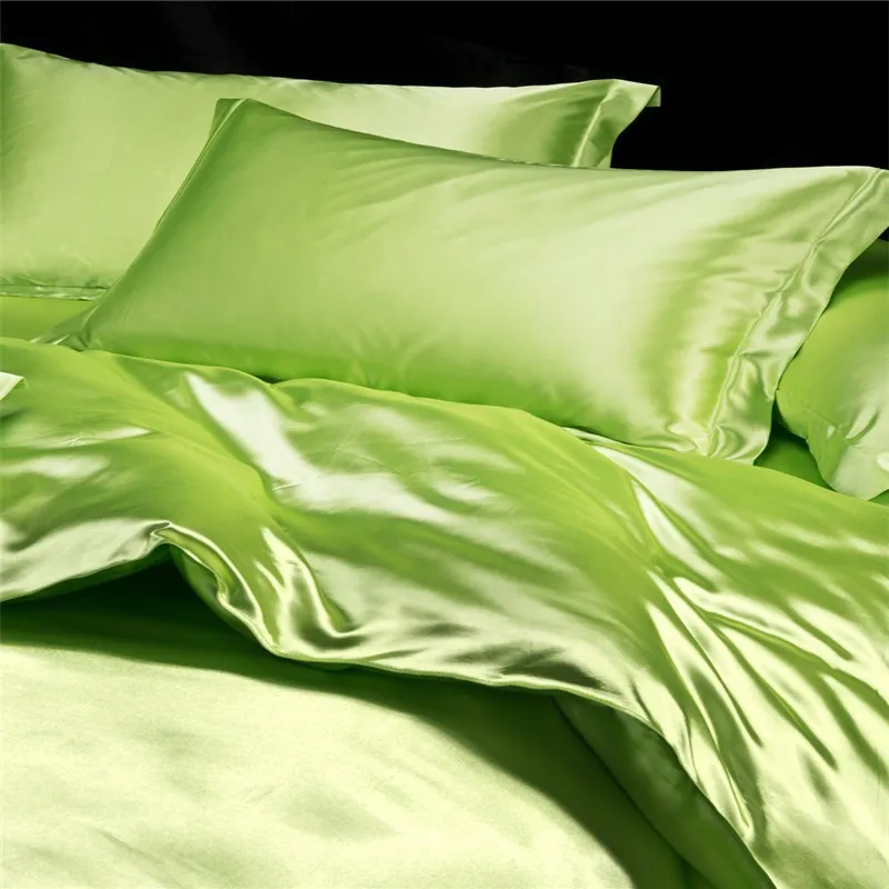 Роскошный зеленый китайский Шелковый атласный комплект одеял Европейского