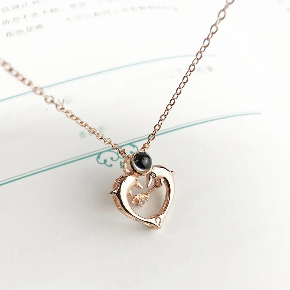 S925 Sterling Silver 100 Languages I Love You Pendant Necklace for Girls Women Lovers Nano Technology Memory Projection 2019 | Украшения и