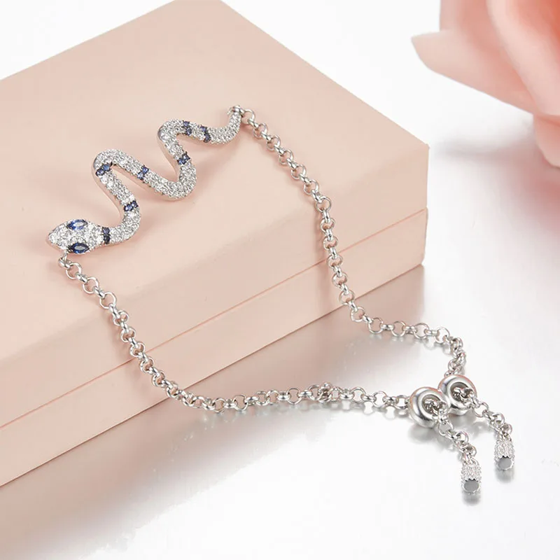 Женский браслет змейка SLJELY ювелирное изделие из стерлингового серебра 925 пробы с