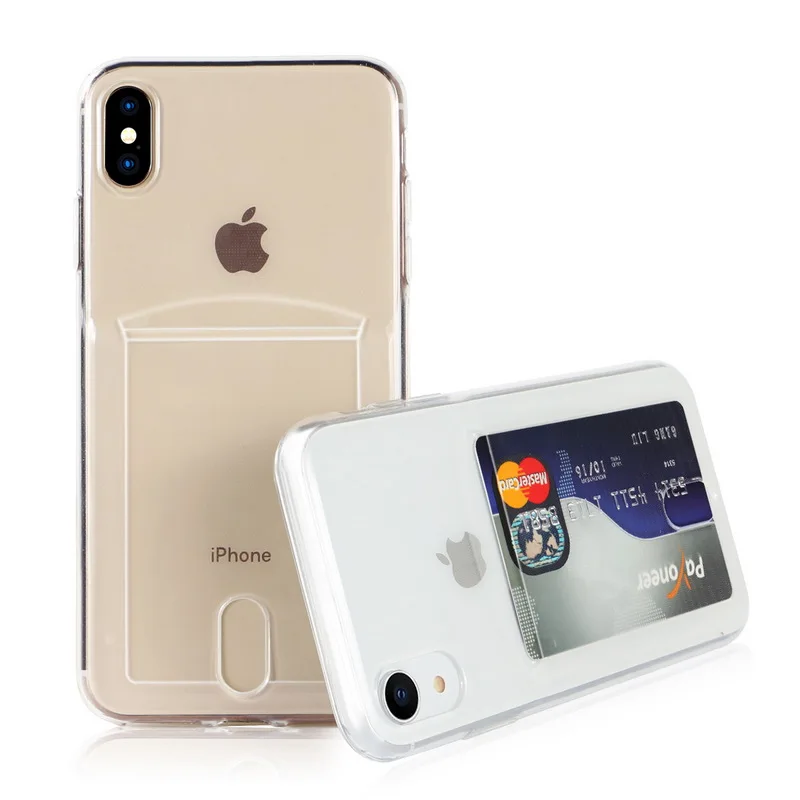 YISHANGOU кредитный держатель для карт, прозрачный чехол для iPhone 11 Pro Max 7 8, мягкая задняя крышка из ТПУ для iPhone 6 6S Plus X XR XS Max