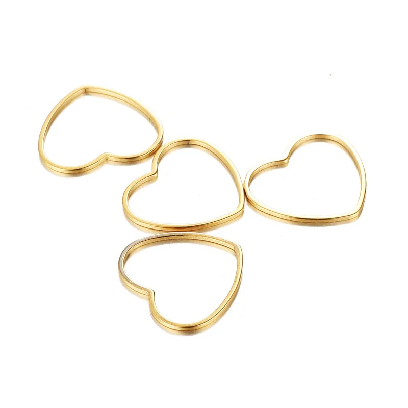 10 шт./лот маленькие полые сердечки из нержавеющей стали Подвески для
