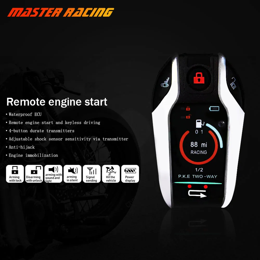 Дистанционное управление двигателем Запуск мотоцикла 2 способ охранной