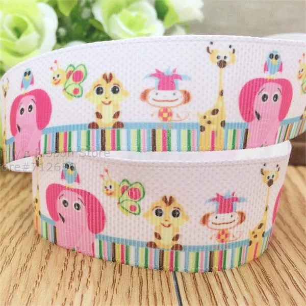 Смешанные размеры слон зебра лев напечатанный Grosgrain ленты одежда пекарня подарок упаковочный материал 10 ярдов
