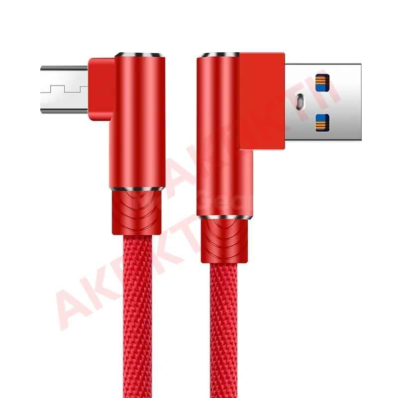 AKBKTII Micro USB кабель 1 м 2 3 90 градусов быстрая зарядка данных зарядное устройство шнур