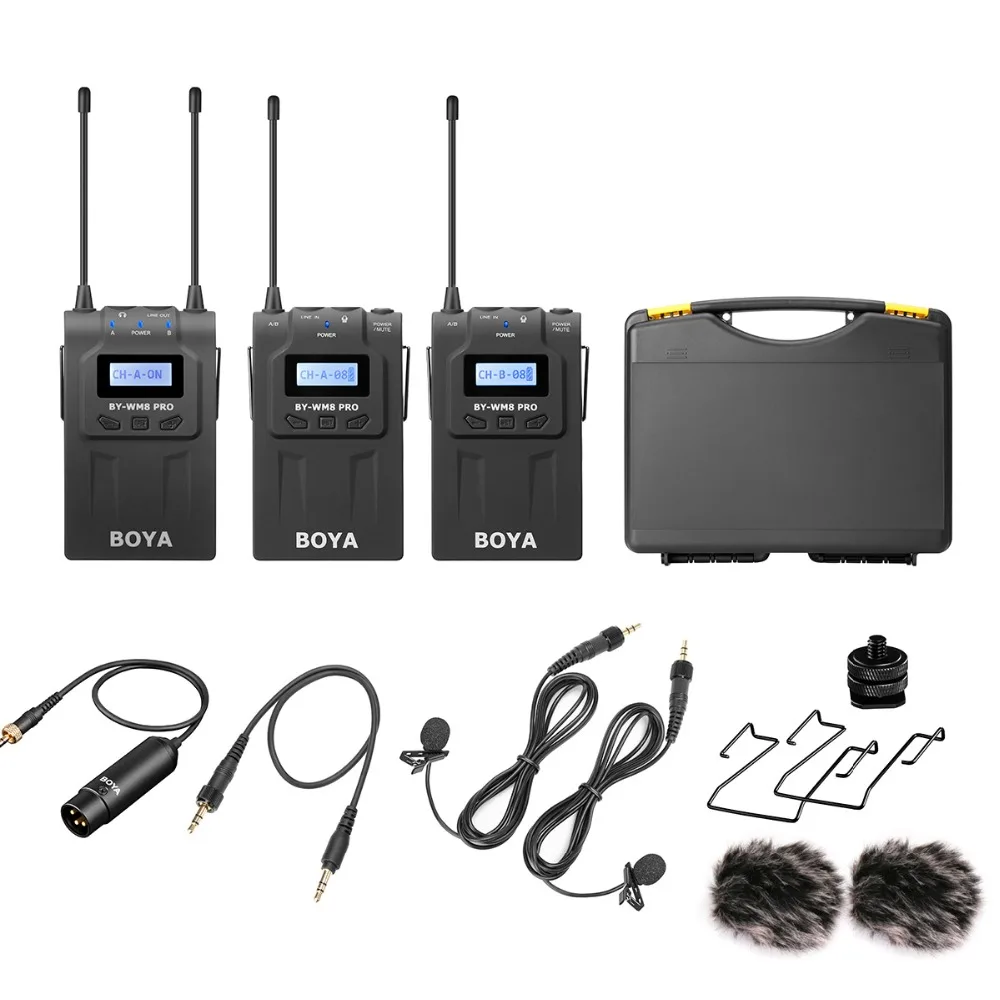 BOYA BY WM8 Pro Двухканальный UHF Беспроводной микрофон Камера видео интервью Mic 2