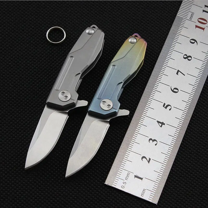 58 60HRC D2 лезвие Титан сплав ручка мини карманный складной нож Высокое качество EDC