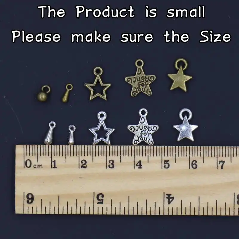 (Смешанные 200 штук) комплект подвесок в виде капель звезд для браслета ожерелья