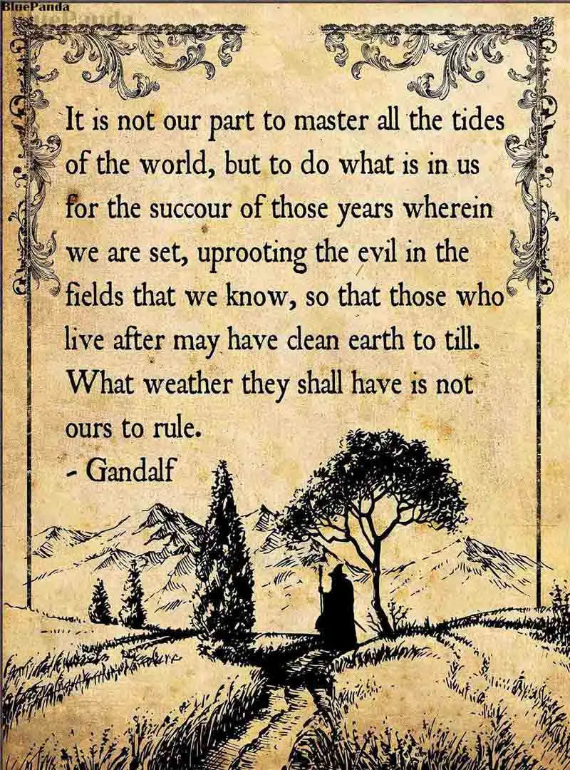 YS1096 Властелин Колец плакат LOTR Gandalf Qoute Prancing Pony винтажные принты декоративные настенные художественные картины для декора гостиной - Цвет: YS1096