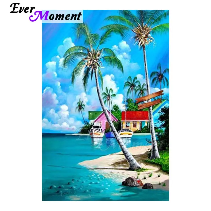 Алмазная живопись Ever Instant Пляжный Пейзаж полноразмерная картина Стразы алмазная