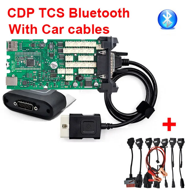 CDP TCS BT cables CDP TCS cdp Pro Bluetooth. R3 Keygen/. R1 активация+ Одиночная зеленая доска автомобили Грузовики OBD2 сканер диагностический инструмент - Цвет: CDP TCS BT cables