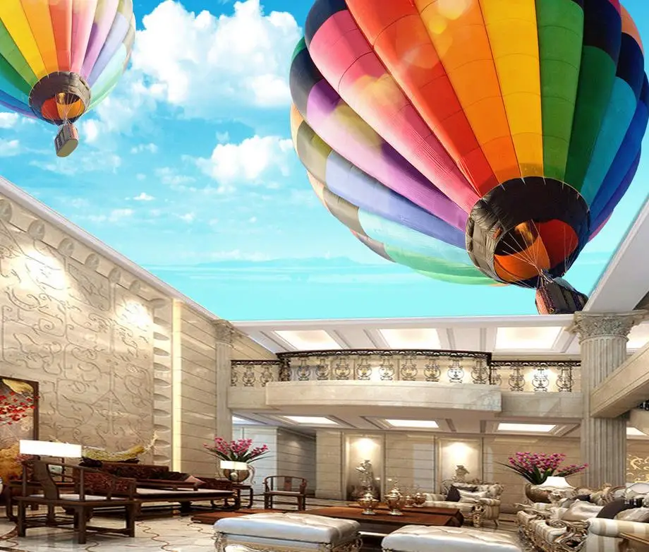 3D воздушный шар высота голубое небо Зенит настенная фотография обои