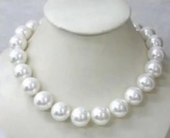 Gorgeous 18mm AAA white shell pearl necklace 18&quot 36&quot | Украшения и аксессуары