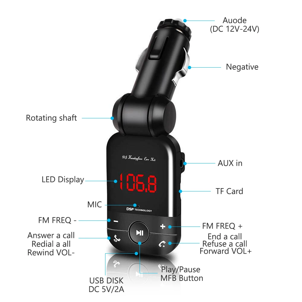 Jinserta 4 в 1 автомобиль mp3 аудио плеер Bluetooth fm передатчик Беспроводной модулятор