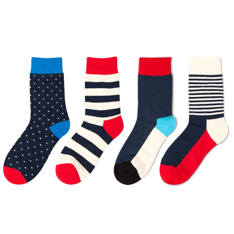 

New color striped men socks happy socks British striped casual Harajuku clothing business designer brand skateboard long fashion
