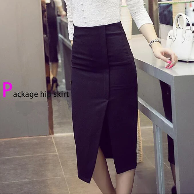 Юбка женская с высокой талией красная обтягивающая большого размера 2018|Женские