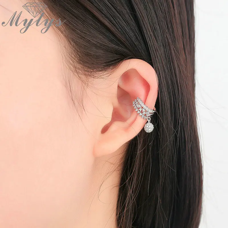 Mytys 925 пробы серебряные серьги клипсы без пирсинга для ушей CE401|Серьги-клипсы| |