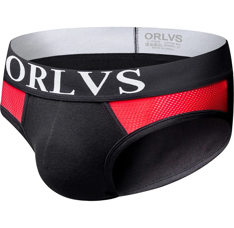 ORLVS 2019 мужские сексуальные трусы брифы из хлопка нижнее белье cueca бикини с сеткой