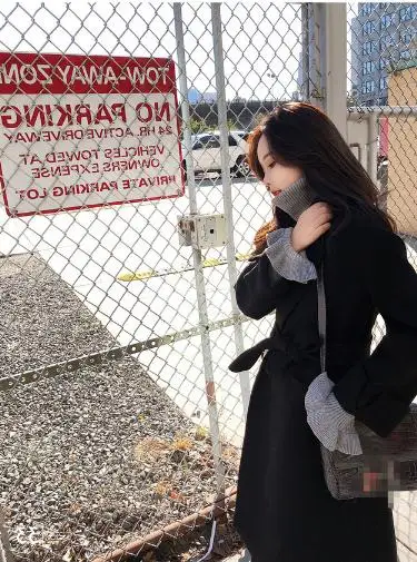 Осень зима 2018 шерстяное пальто женское длинное студенческое Корейская версия