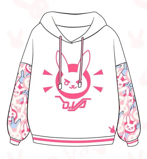 Женский хлопковый костюм для косплея Game OW D.VA толстовка с капюшоном и длинными