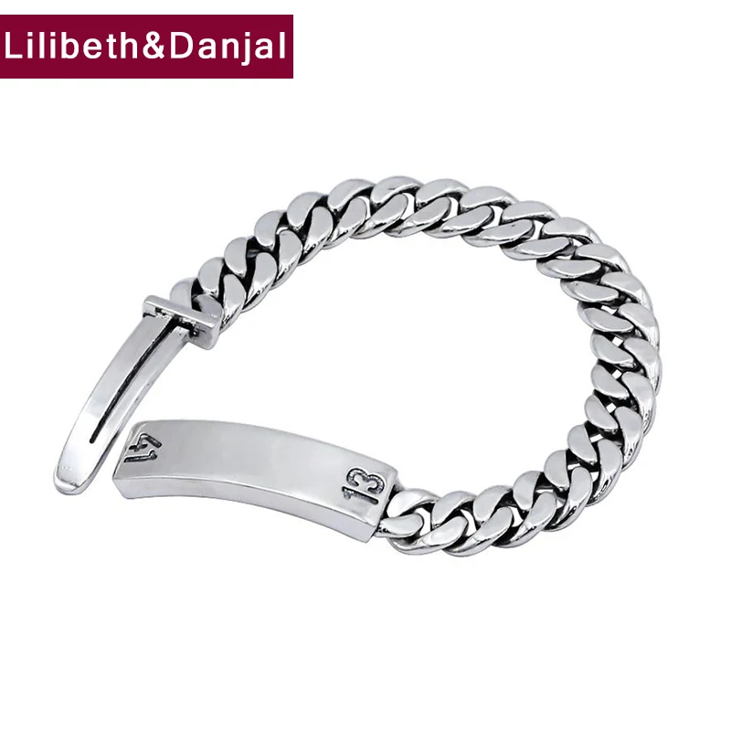 

LOVERS Men Women Bracelet Pure 925 Sterling Silver Gift Creative Number Chain Bracelet Bangle fine jewelry 2021 New Arrival FB17