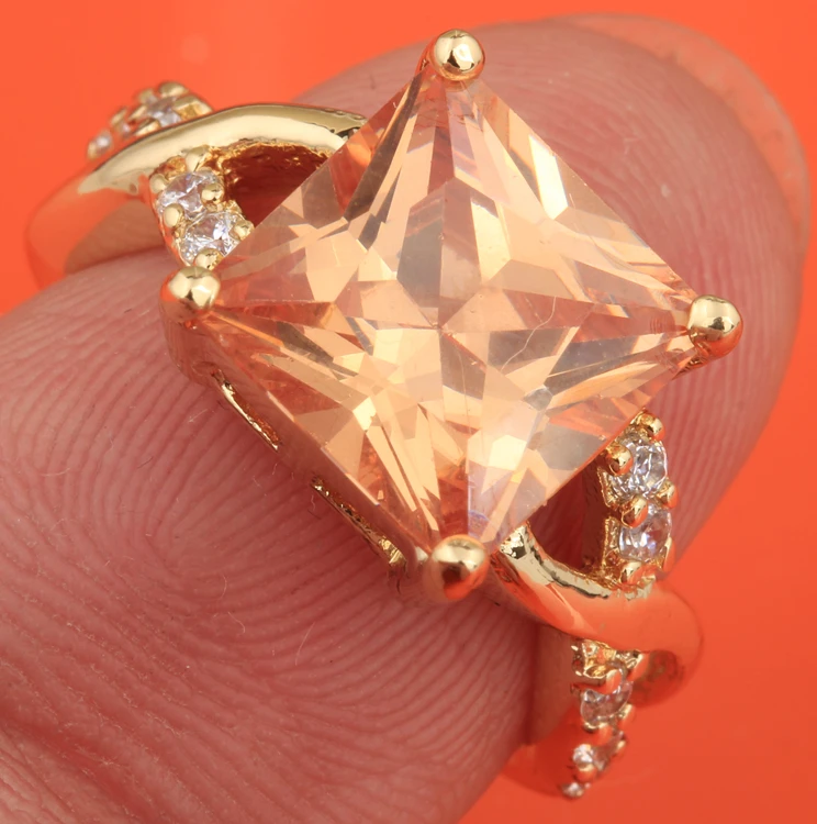 Кластерные оранжевые камни цвета шампанского из циркония ювелирные изделия