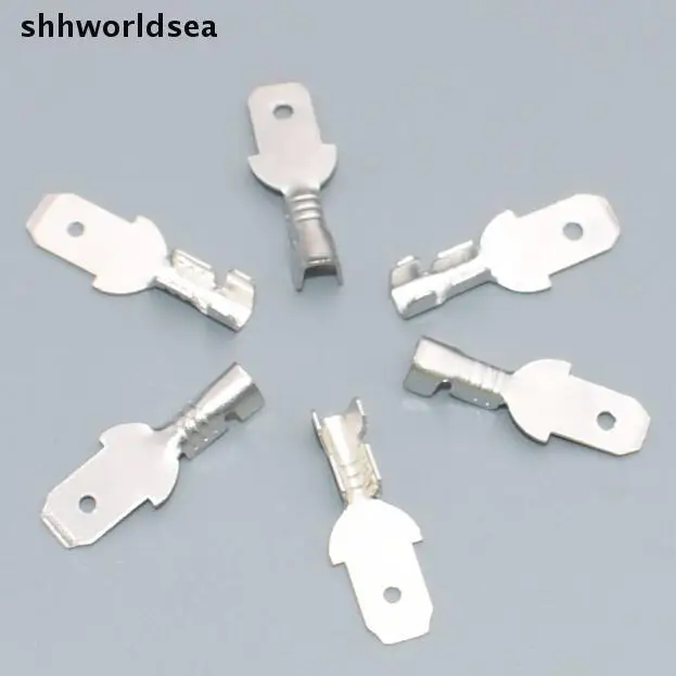 Shhworldsea новинка 100 шт. 4 8 мм Автомобильный обжимной терминал штекер контактный