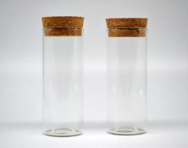 10pcs 30*75mm Clear Cork Bottle test tube jar Mini Vials For Wedding Holiday Decoration Wooden Lid Empty Pot Sample Jars vase