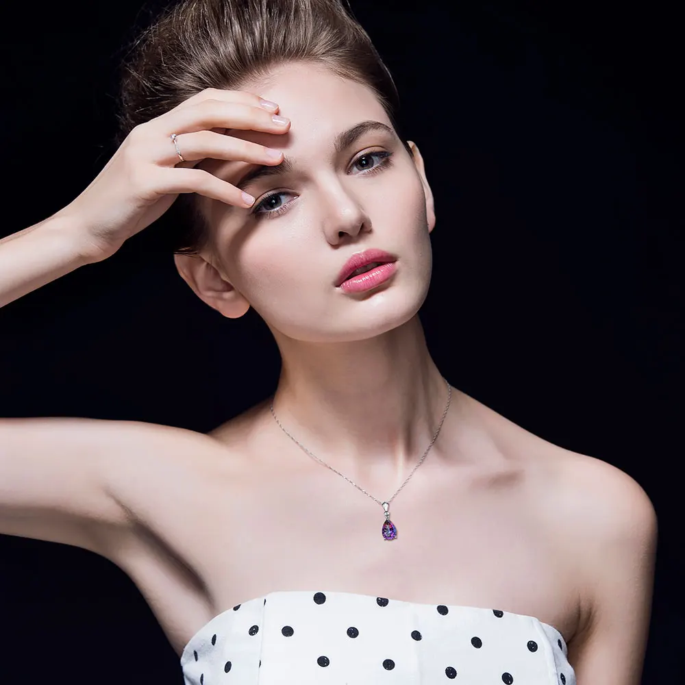 Женское Ожерелье и подвеска из серебра 925 пробы с Мистик топазом|pendant drop|pendants for