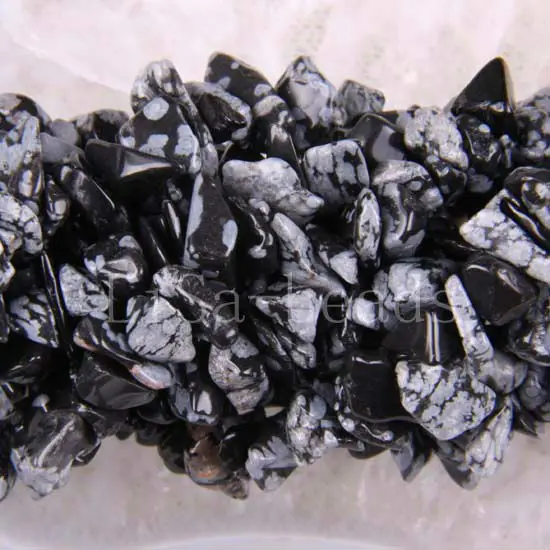 Бисер в виде Снежинки из обсидиана 35 дюймов S035 1 нить|snowflake obsidian beads|obsidian beadsfashion beads