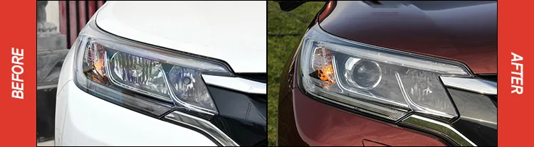 AKD Тюнинг автомобилей фары для Honda CRV CR-V светодиодные фары DRL ходовые огни Биксеноновые лучи Противотуманные фары с ангельскими глазками Авто уровни