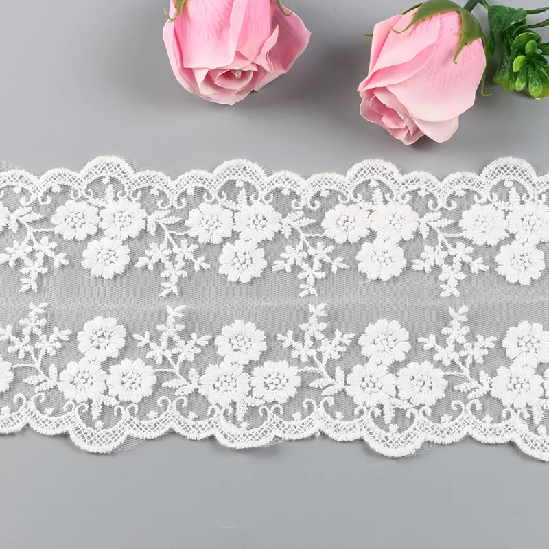 2 ярда хлопковая белая кружевная ткань вышивка сетка марля галстук бабочка