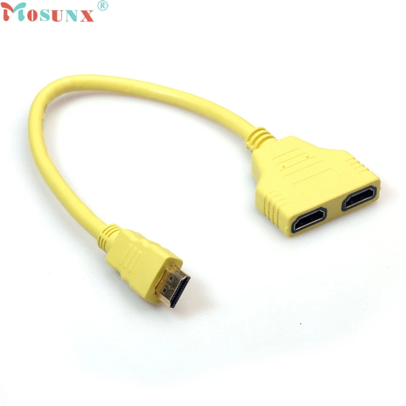 Mosunx заводская цена HDMI 1 до 2 Сплит двойной адаптер сигнала конвертировать кабель