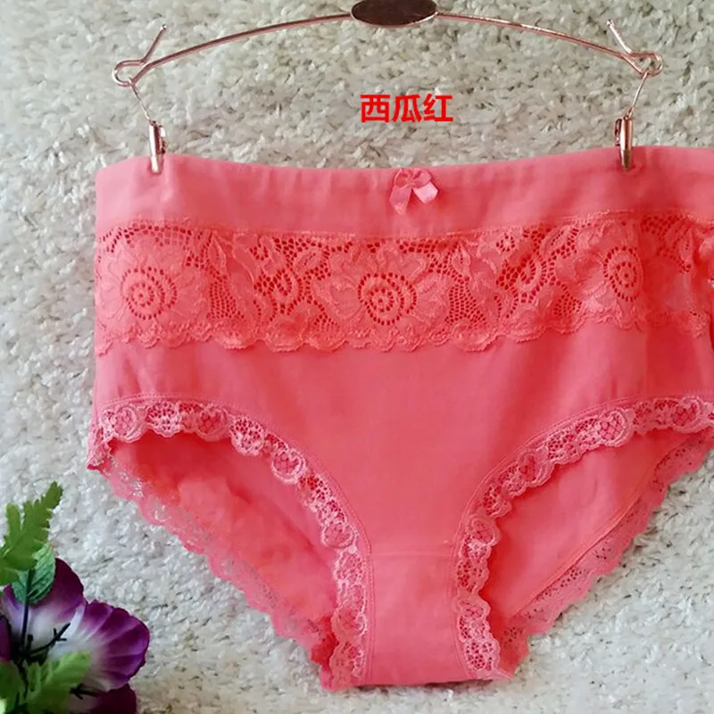 watermelon red Ropa interior femenina, женские трусы, сексуальное нижнее белье, кружевное белье размера плюс 6XL, большой размер, кружевное хлопковое нижнее белье с цветами, женские трусики - Цвет: watermelon red