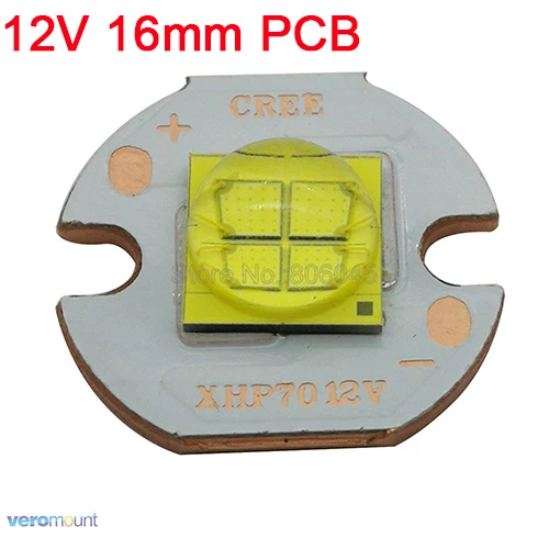 12V 16mm PCB 20 Вт 7070 6 в или 12 В 6500 к холодный белый Светодиодный излучатель высокой мощности на 16 мм 20 мм медной печатной плате вместо Cree XHP70 XHP70.2 светодиодный Диод - Испускаемый цвет: 12V 16mm PCB