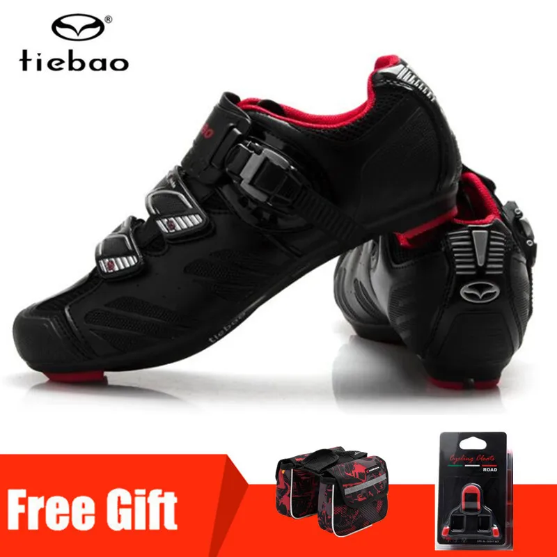 add gift TIEBAO, обувь для шоссейного велоспорта, набор с педалью, профессиональная, самоблокирующаяся, sapatilha, ciclismo, для велосипеда, Ультралегкая, Спортивная, для гонок, мужские кроссовки - Цвет: add gift