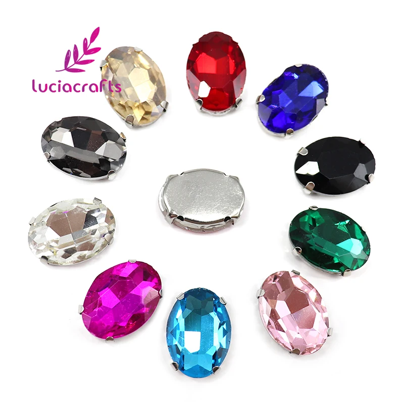 Lucia crafts 10 шт./20 шт. 13*18 мм разноцветная овальная дрель стеклянные стразы для