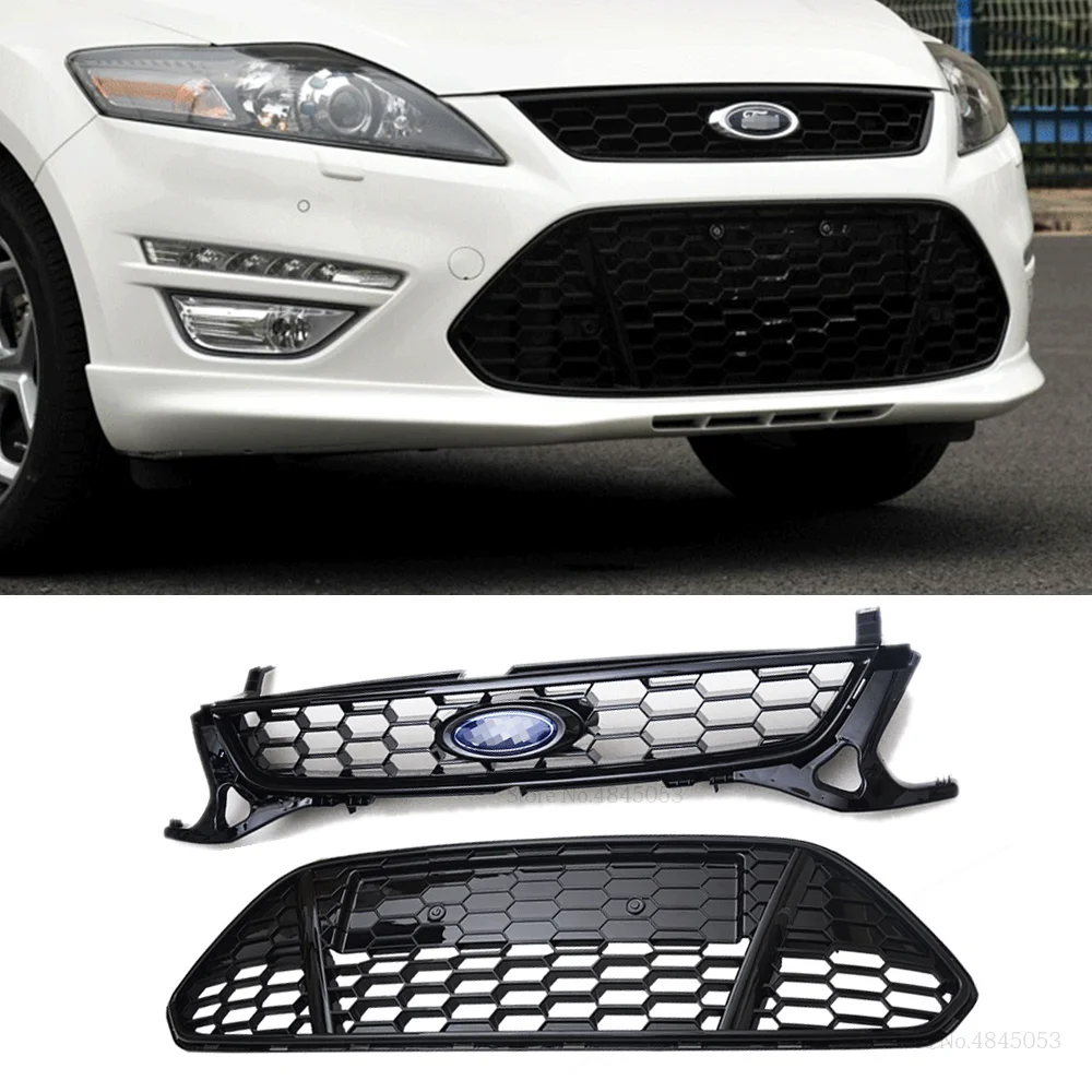 ATIWATT для Ford Mondeo MK4 2011 2012 2013 внешний ABS пластик черный Передний бампер гоночный Центр решетка с бейдж сетка 1 шт