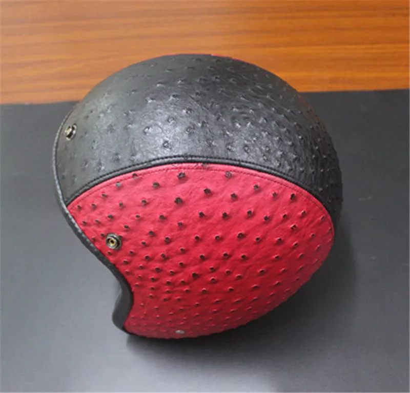 3/4 кожаный мотоциклетный шлем с открытым лицом винтажный для кафе гоночный Vespa