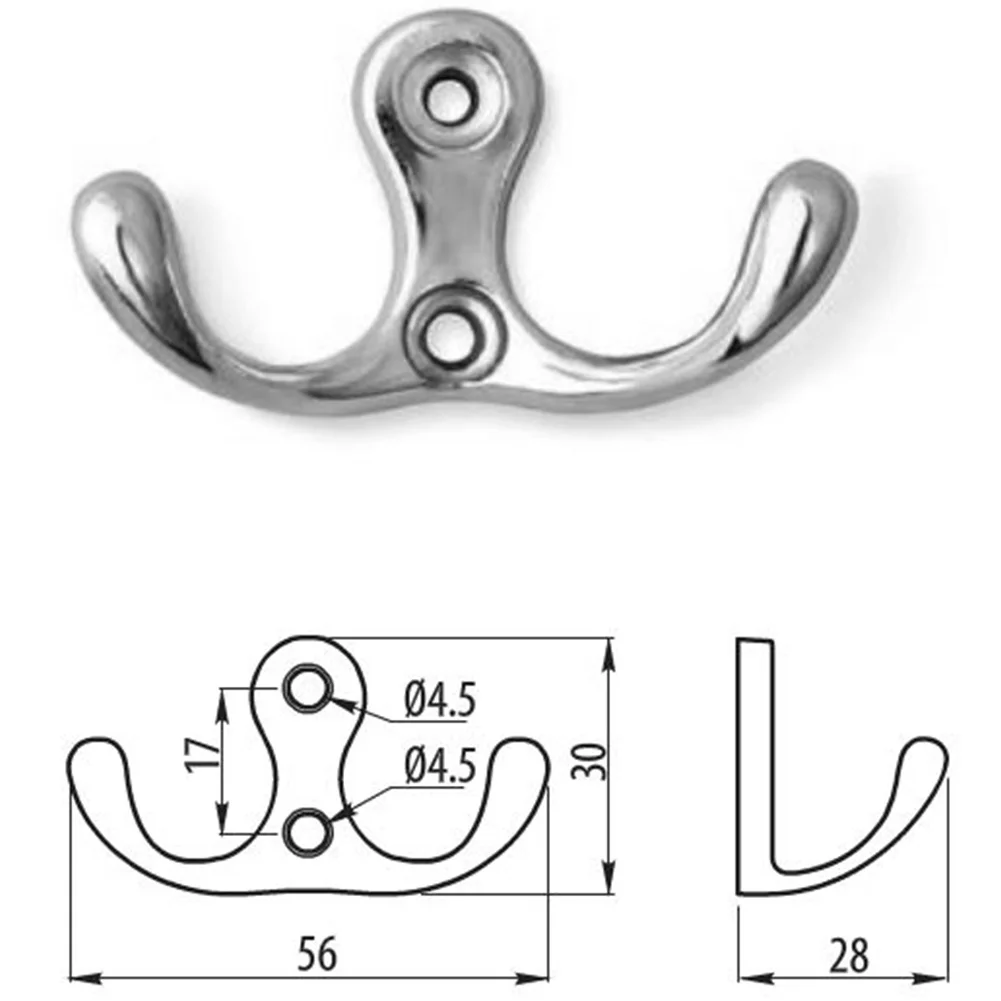 Двери крюк Винтаж халат Peg настенная вешалка для одежды двойной цинковый сплав