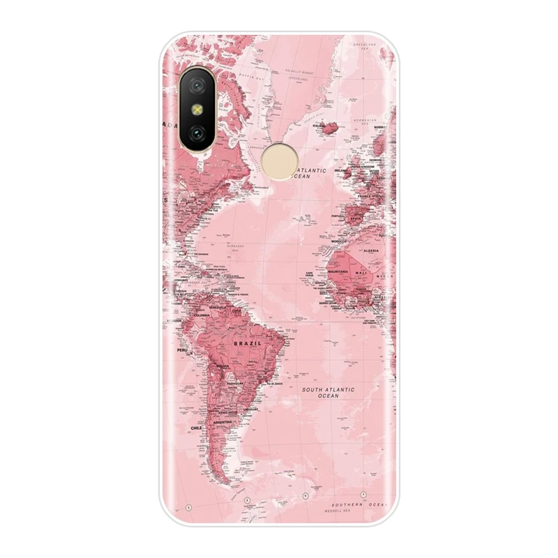 Мягкий силиконовый чехол для телефона Xiaomi Mi A1 A2 8 Lite SE Карта мира задняя крышка