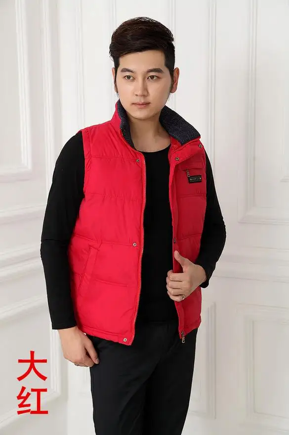 Весна/осень мужской теплый жилет с ватной курткой верхняя одежда утолщение