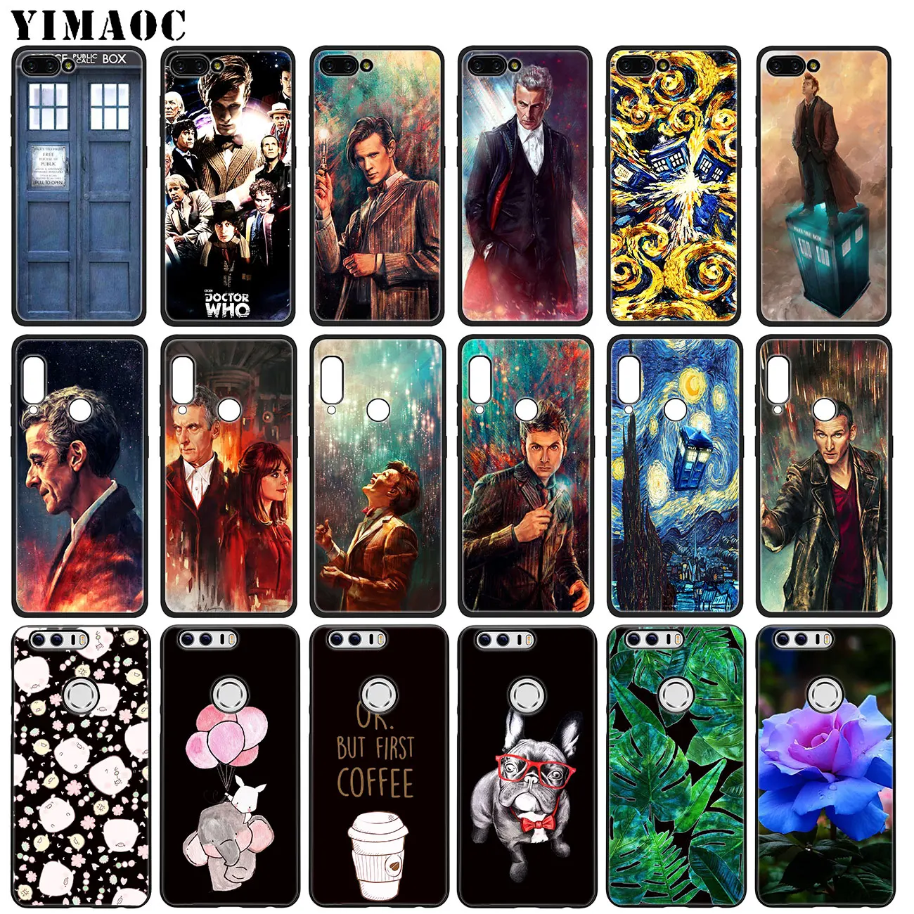 YIMAOC Tardis Box Doctor Who Мягкий силиконовый чехол для Huawei Honor 20 Pro 8C 8X 8 9 9X 10 Lite 7X 7A цветочный
