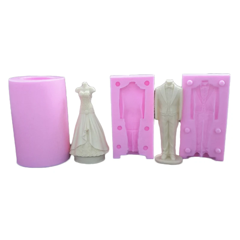 Костюм свадебное платье силиконовая форма свечная глина формы ручной работы