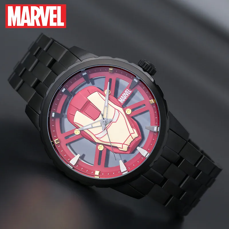 Мужские часы MARVEL disney, роскошные, с открытой спиной, Железный человек, шлем, мужские часы, модные спортивные механические наручные часы, мужские часы