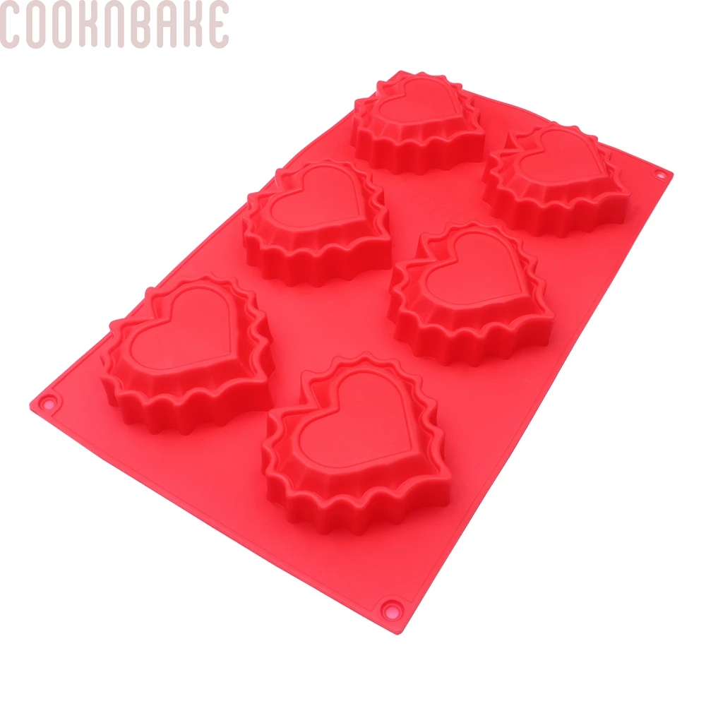COOKNBAKE силиконовая форма для торта 6 сердец мыла ручной работы пудинга хлеба