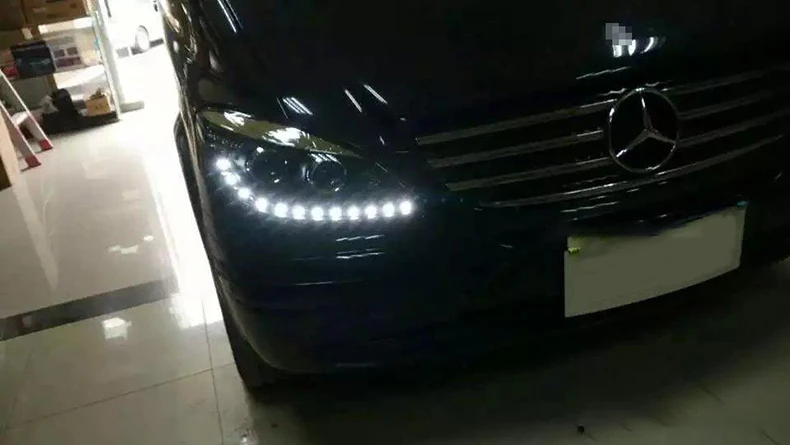 Автомобильный Стильный чехол для Mercedes-Benz Viano W639 2004-2010 светодиодный фары светодиодный налобный фонарь Биксеноновая линза проектора W639 передняя лампа