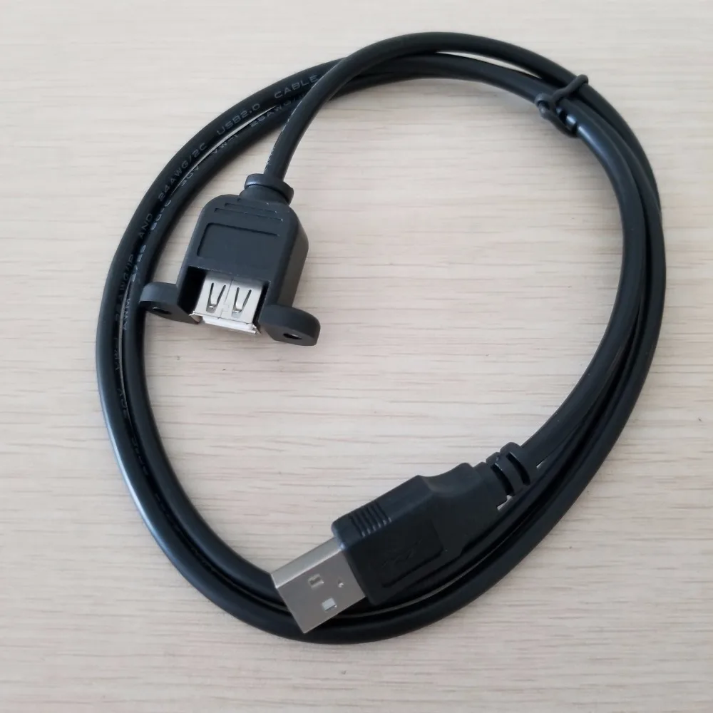 

10pcs/lot USB 2.0 Pannel Mount with Screws Female to USB 2.0 Male Data Extension Cable for Chassis 1M